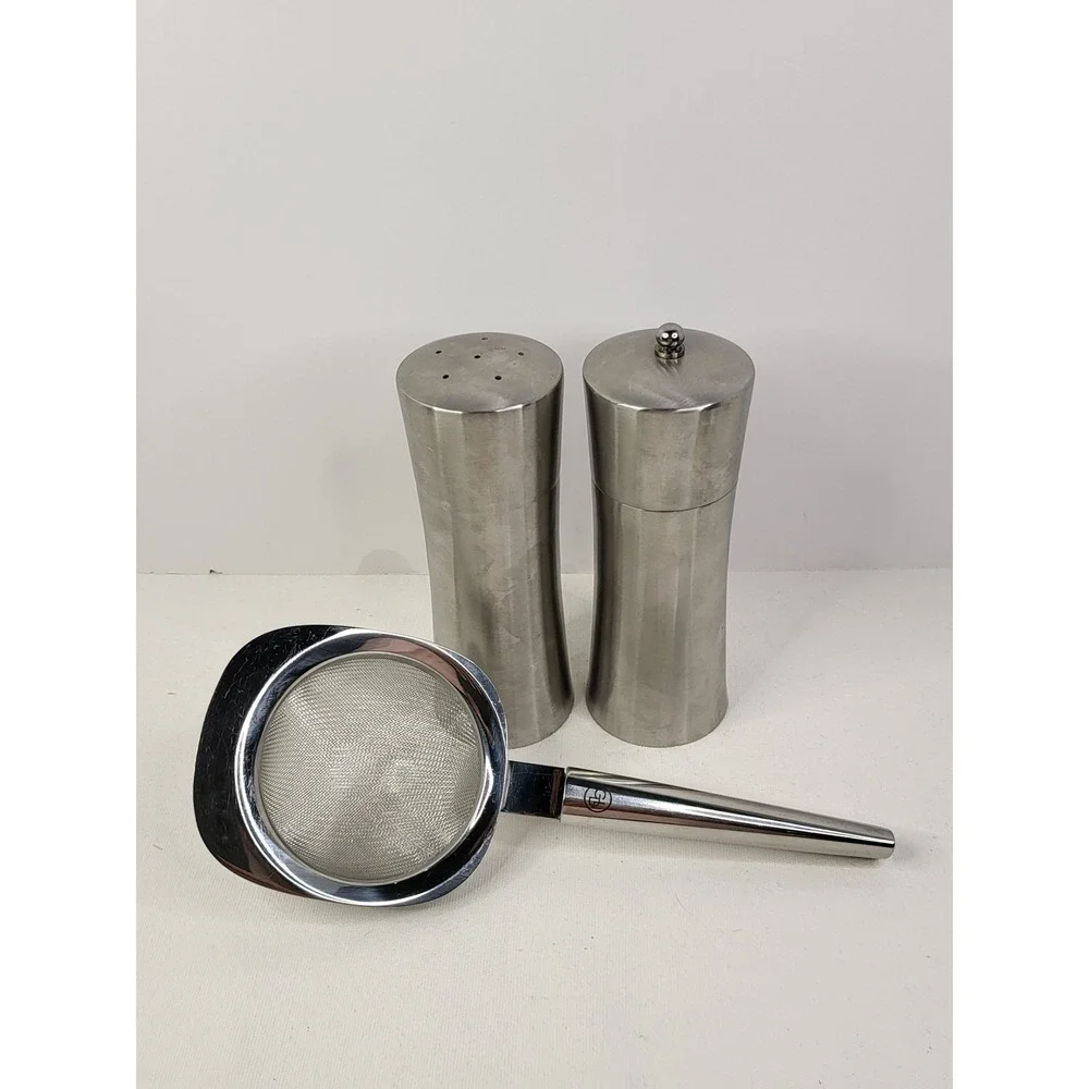Giada De Laurentiis Stainless Steel Fine Mesh Strainer & Salt Pepper Shaker Set